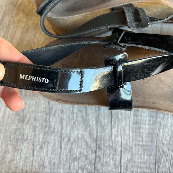 Mephisto Wedges Sandals Black Patent Leather Size 42 - Picture 8 of 9